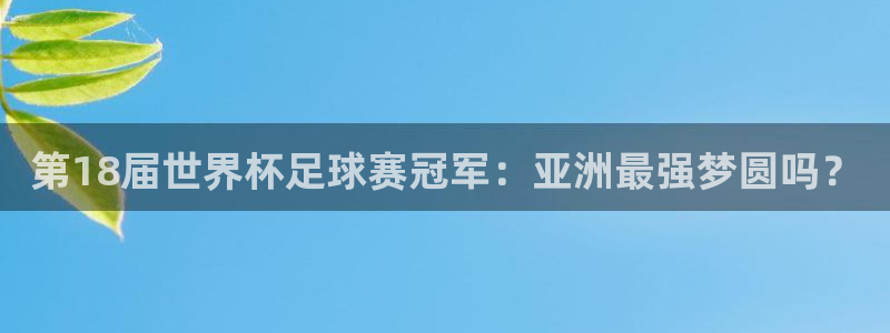 第18届世界杯足球赛冠军：亚洲最强梦圆吗？